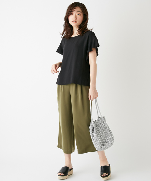 DISCOAT（ディスコート）の「袖フリルブラウス（シャツ/ブラウス・レディース・ライトグレー/ブラック/ダークグリーン/ベージュ/ブラウン/オフホワイト/ローズ・LARGE/MEDIUM）」の15枚目の写真