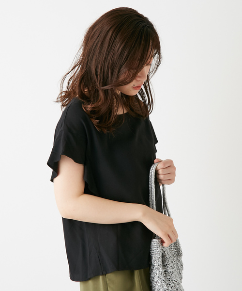 DISCOAT（ディスコート）の「袖フリルブラウス（シャツ/ブラウス・レディース・ライトグレー/ブラック/ダークグリーン/ベージュ/ブラウン/オフホワイト/ローズ・LARGE/MEDIUM）」の17枚目の写真