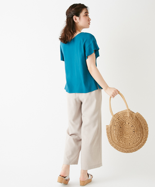 DISCOAT（ディスコート）の「袖フリルブラウス（シャツ/ブラウス・レディース・ライトグレー/ブラック/ダークグリーン/ベージュ/ブラウン/オフホワイト/ローズ・LARGE/MEDIUM）」の22枚目の写真