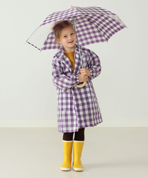 こども ビームス（コドモビームス）の「こども ビームス / ギンガムチェック ランドセル レインコート（90～130cm）（レインコート/ポンチョ・キッズ・バイオレット・100/110/120/130/90t）」の10枚目の写真
