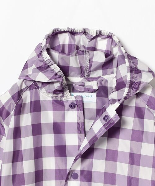 こども ビームス（コドモビームス）の「こども ビームス / ギンガムチェック ランドセル レインコート（90～130cm）（レインコート/ポンチョ・キッズ・バイオレット・100/110/120/130/90t）」の7枚目の写真