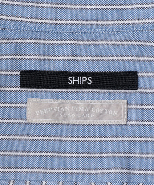SHIPS(シップス)の「SC: ペルヴィアン ピマ オックスフォード ボタンダウンシャツ (ストライプ)(シャツ/ブラウス・メンズ・ネイビー/ホワイト/ライトブルー・X-LARGE/SMALL/MEDIUM/LARGE)」の12枚目の写真