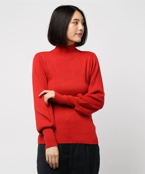 Ameri（アメリ）の「TURTLE PUFF SLEEVE KNIT（ニット/セーター・レディース・ブラック/ベージュ/レッド・FREE）」の9枚目の写真