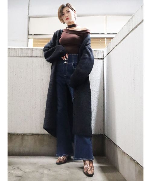 EMODA（エモダ）の「【ELDER】ボアドッキングニットカーディガン