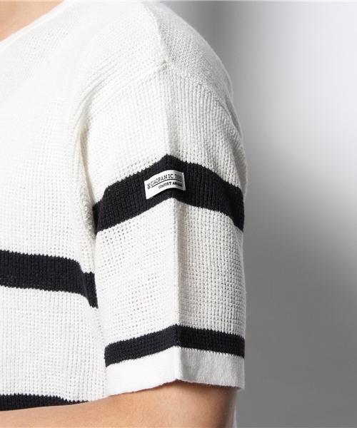 CIAOPANIC TYPY（チャオパニックティピー）の「綿麻マリンボーダーニットTee（ニット/セーター・メンズ・ホワイト/グレー/ネイビー・MEDIUM/LARGE）」の11枚目の写真