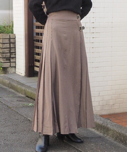 tiptop(ティップトップ)の「【web限定アイテム】サイドベルト付きチェックラッププリーツスカート(スカート・レディース・ベージュ/ブラウン/アイボリー・FREE)」の21枚目の写真