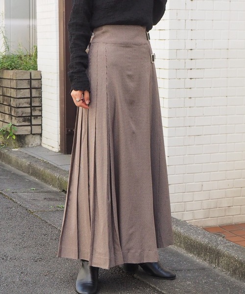 tiptop(ティップトップ)の「【web限定アイテム】サイドベルト付きチェックラッププリーツスカート(スカート・レディース・ベージュ/ブラウン/アイボリー・FREE)」の20枚目の写真