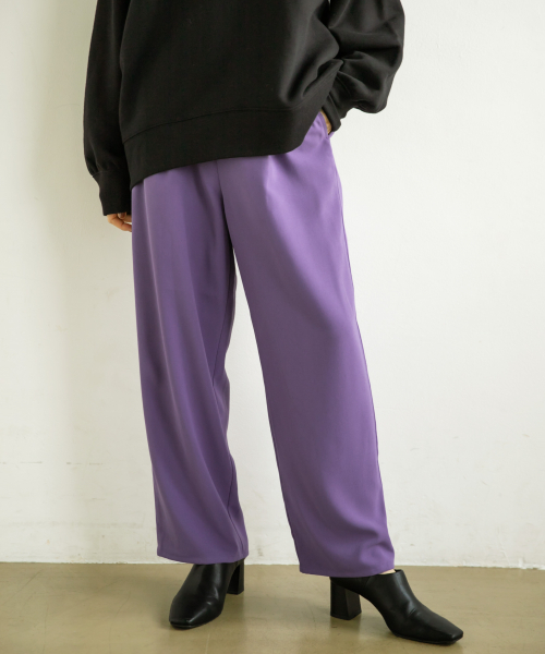 LOWRYS FARM（ローリーズファーム）の「タックイージーパンツ　858167（その他パンツ・レディース・パープル/ブラウン/ブラウン系その他・FREE）」の3枚目の写真