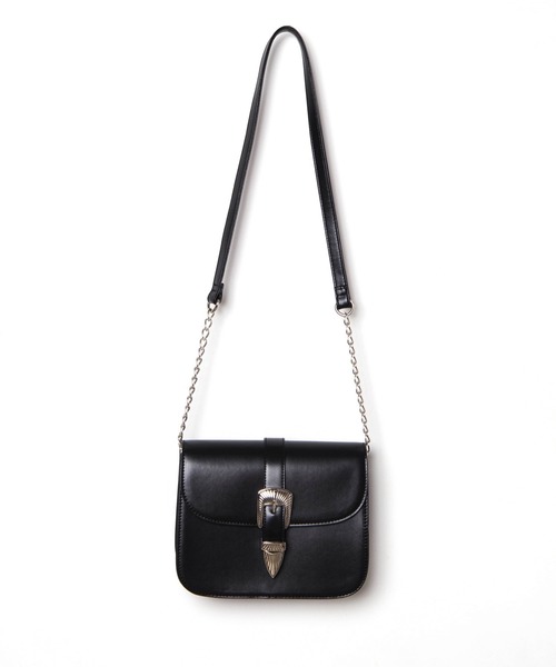 WEGO（ウィゴー）の「WEGO/ウエスタンバックルショルダーバッグ（ショルダーバッグ・レディース・ブラック/その他1・FREE）」の10枚目の写真