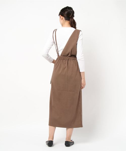 STYLEBLOCK（スタイルブロック）の「フェイクスウェード2WAYジャンパースカート（ジャンパースカート・レディース・モカ/キャメル/ブラック/ベージュ・M）」の6枚目の写真