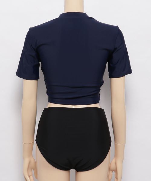 BONIDEE ■ カバーアップラップ水着セット ペルグリーン Red Lace Ladies 水着 レースカバーアップ付タンキニ・ボーダー