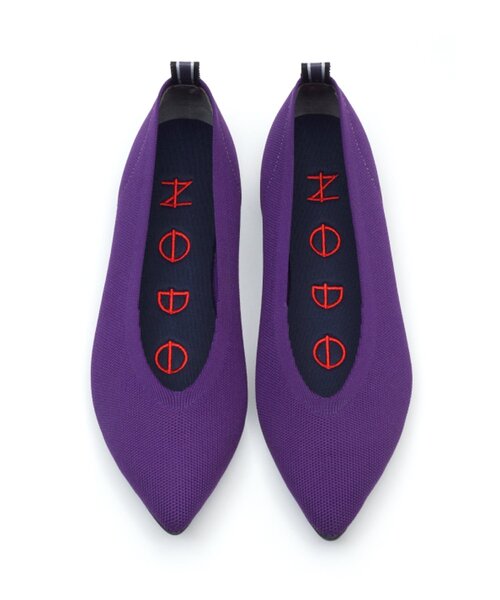 【セール】KNIT FLATS POINT Purple（パンプス）｜NODOKNITS（ノードニット）