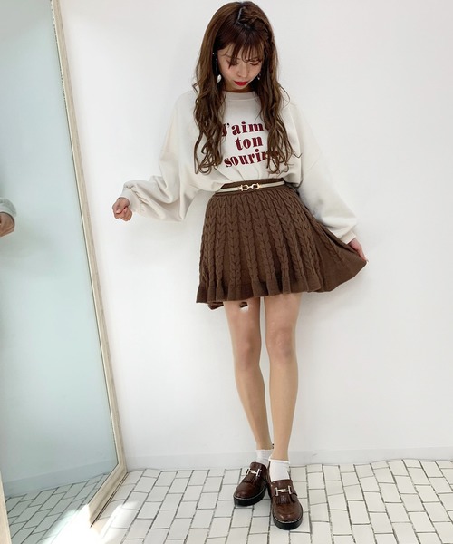 apres jour（アプレジュール）の「ケーブルニットスカパン【ZOZOTOWN限定アイテム】（スカート・レディース・ダークブラウン/モカ/ライトベージュ・フリー）」の16枚目の写真