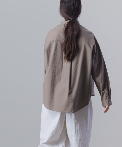 OMNES（オムネス）の「製品洗い 綿麻 CPOシャツジャケット（その他アウター・レディース・ベージュ/カーキ・FREE）」の8枚目の写真