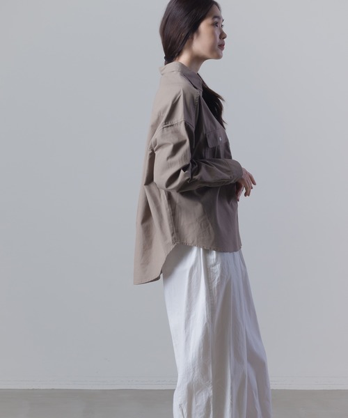 OMNES（オムネス）の「製品洗い 綿麻 CPOシャツジャケット（その他アウター・レディース・ベージュ/カーキ・FREE）」の10枚目の写真