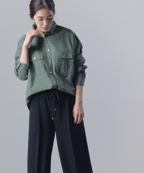 OMNES（オムネス）の「製品洗い 綿麻 CPOシャツジャケット（その他アウター・レディース・ベージュ/カーキ・FREE）」の13枚目の写真