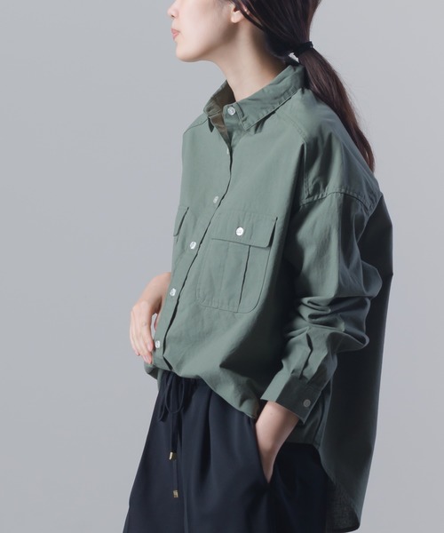 OMNES（オムネス）の「製品洗い 綿麻 CPOシャツジャケット（その他アウター・レディース・ベージュ/カーキ・FREE）」の14枚目の写真