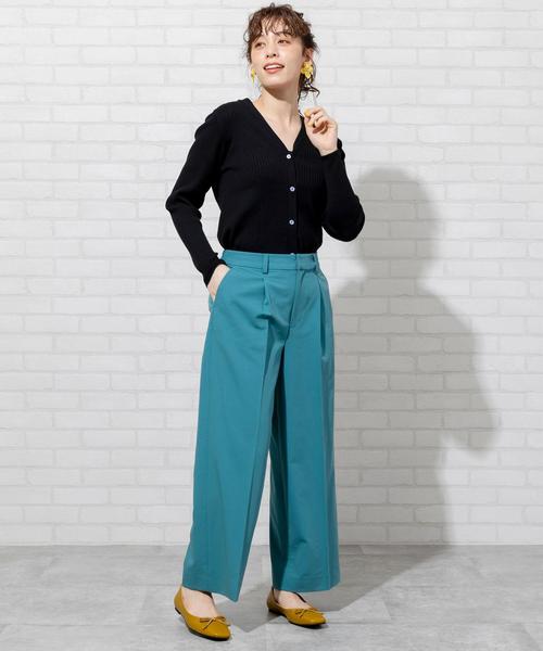 coen（コーエン）の「【WEB限定カラー】リブ編みVネックカーディガン（カーディガン/ボレロ・レディース・オフホワイト/シャーベット/ライトブルー/レッド/ブラック・FREE）」の11枚目の写真