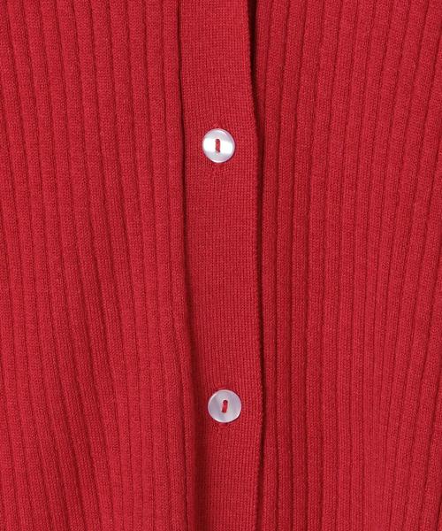 coen（コーエン）の「【WEB限定カラー】リブ編みVネックカーディガン（カーディガン/ボレロ・レディース・オフホワイト/シャーベット/ライトブルー/レッド/ブラック・FREE）」の15枚目の写真