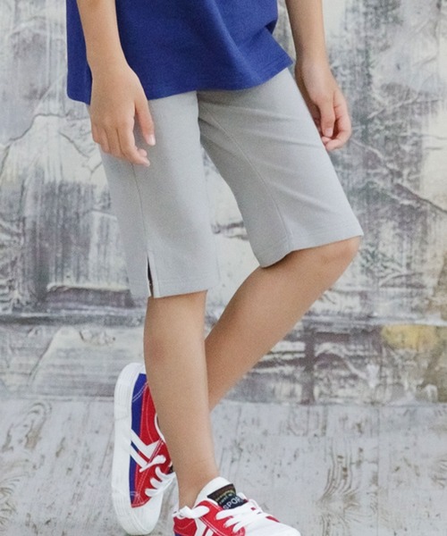 Bee des Bee（ビーデスビー）の「ストレッチハーフパンツ（その他パンツ・キッズ・パープル/ライトピンク/ブラウン/ベージュ/ブルー/ライトグレー/ホワイト/ミント/チャコール/ブラック/スモークグレー/ダークグリーン/エンジ/ライトインディゴブルー/ライトパープル/カーキ/ラベンダー/サーモンピンク/グリーン・100cm/110cm/120cm/130cm/140cm/150cm）」の4枚目の写真