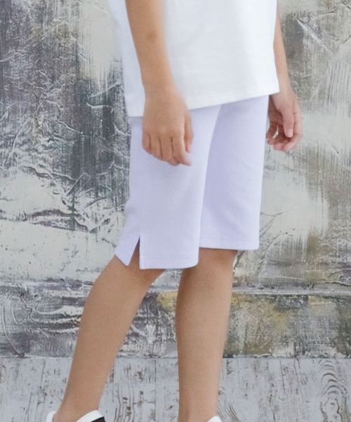 Bee des Bee（ビーデスビー）の「ストレッチハーフパンツ（その他パンツ・キッズ・パープル/ライトピンク/ブラウン/ベージュ/ブルー/ライトグレー/ホワイト/ミント/チャコール/ブラック/スモークグレー/ダークグリーン/エンジ/ライトインディゴブルー/ライトパープル/カーキ/ラベンダー/サーモンピンク/グリーン・100cm/110cm/120cm/130cm/140cm/150cm）」の16枚目の写真