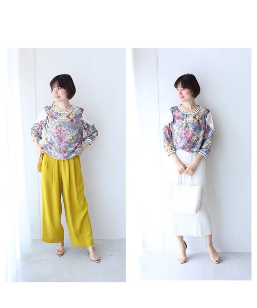 cawaii(カワイイ)の「レース施した優美な花絵のプルオーバートップス(Tシャツ/カットソー・レディース・グレー・FREE)」の15枚目の写真