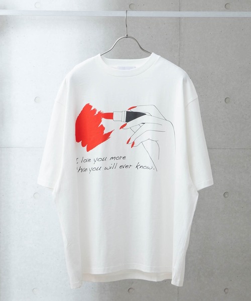 anown（アノン）の「rouge art/オーバーサイズカットソー【ファッションインフルエンサーユウ×anown 限定コラボ】（Tシャツ/カットソー・メンズ・ホワイト/ブラック・M/L）」の4枚目の写真