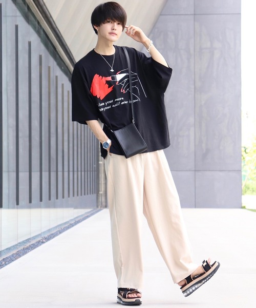 anown（アノン）の「rouge art/オーバーサイズカットソー【ファッションインフルエンサーユウ×anown 限定コラボ】（Tシャツ/カットソー・メンズ・ホワイト/ブラック・M/L）」の17枚目の写真