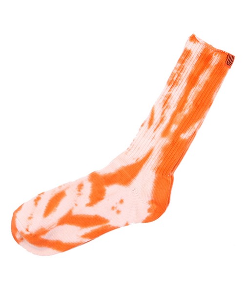 UNIVERSAL OVERALL（ユニバーサルオーバーオール）の「UNIVERSAL OVERALL-タイダイソックス（ソックス/靴下・メンズ・ブラック/ネイビー/イエロー/オレンジ・FREE）」の2枚目の写真