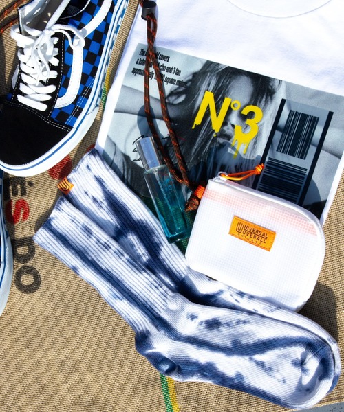 UNIVERSAL OVERALL（ユニバーサルオーバーオール）の「UNIVERSAL OVERALL-タイダイソックス（ソックス/靴下・メンズ・ブラック/ネイビー/イエロー/オレンジ・FREE）」の11枚目の写真