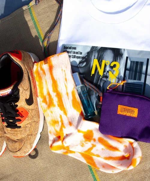 UNIVERSAL OVERALL（ユニバーサルオーバーオール）の「UNIVERSAL OVERALL-タイダイソックス（ソックス/靴下・メンズ・ブラック/ネイビー/イエロー/オレンジ・FREE）」の15枚目の写真