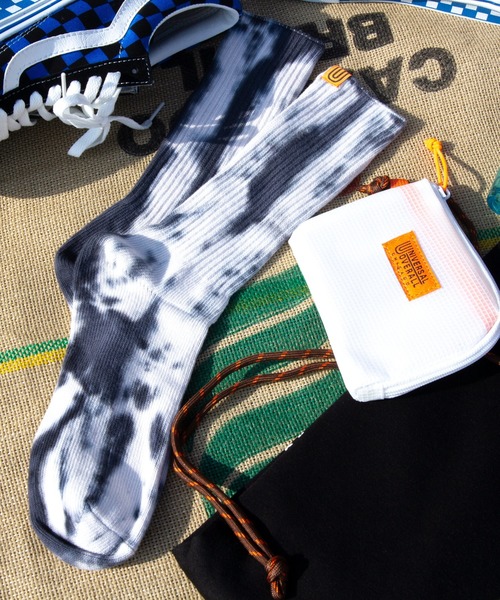 UNIVERSAL OVERALL（ユニバーサルオーバーオール）の「UNIVERSAL OVERALL-タイダイソックス（ソックス/靴下・メンズ・ブラック/ネイビー/イエロー/オレンジ・FREE）」の8枚目の写真