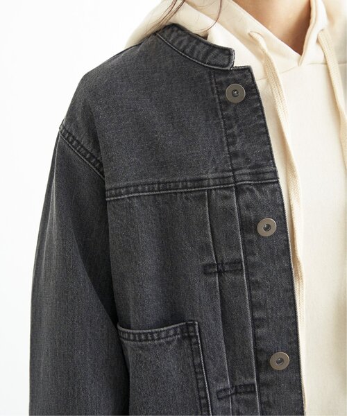 LBC(エルビーシー)の「【選べるセットアップ】LBCデニムノーカラージャケット(デニムジャケット・レディース・ネイビー/ブルー/オフホワイト/ベージュ/ダークグレー/ピンク/ブラウン/ブラック/カーキ/ライトブルー・M/L/LL/XL/FREE/XXL)」の17枚目の写真