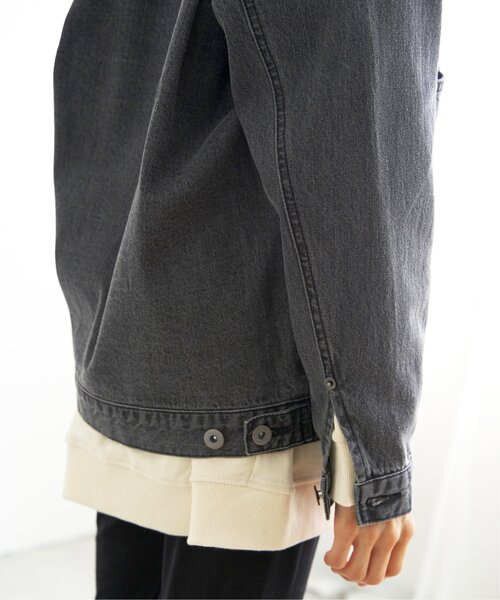 LBC(エルビーシー)の「【選べるセットアップ】LBCデニムノーカラージャケット(デニムジャケット・レディース・ネイビー/ブルー/オフホワイト/ベージュ/ダークグレー/ピンク/ブラウン/ブラック/カーキ/ライトブルー・M/L/LL/XL/FREE/XXL)」の18枚目の写真