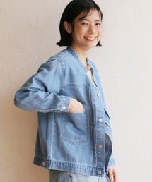 【選べるセットアップ】LBCデニムノーカラージャケット