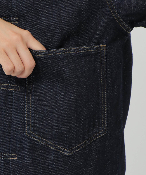 LBC(エルビーシー)の「【選べるセットアップ】LBCデニムノーカラージャケット(デニムジャケット・レディース・ネイビー/ブルー/オフホワイト/ベージュ/ダークグレー/ピンク/ブラウン/ブラック/カーキ/ライトブルー・M/L/LL/XL/FREE/XXL)」の19枚目の写真