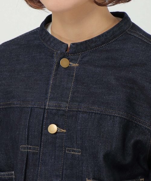 LBC(エルビーシー)の「【選べるセットアップ】LBCデニムノーカラージャケット(デニムジャケット・レディース・ネイビー/ブルー/オフホワイト/ベージュ/ダークグレー/ピンク/ブラウン/ブラック/カーキ/ライトブルー・M/L/LL/XL/FREE/XXL)」の20枚目の写真