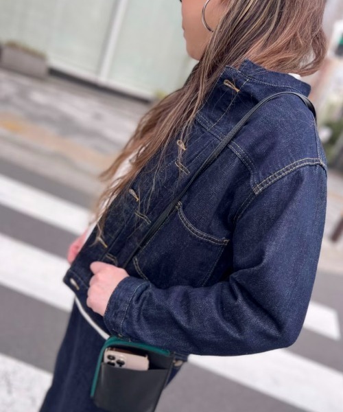 LBC(エルビーシー)の「【選べるセットアップ】LBCデニムノーカラージャケット(デニムジャケット・レディース・ネイビー/ブルー/オフホワイト/ベージュ/ダークグレー/ピンク/ブラウン/ブラック/カーキ/ライトブルー・M/L/LL/XL/FREE/XXL)」の13枚目の写真