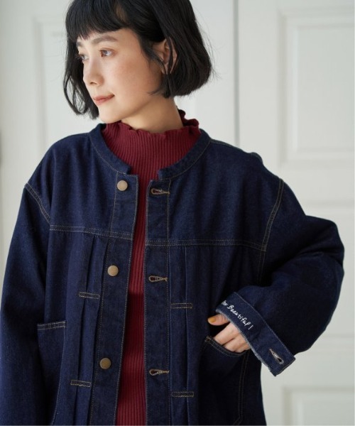 選べるセットアップ】LBCデニムノーカラージャケット（デニム