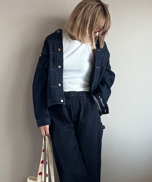 選べるセットアップ】LBCデニムノーカラージャケット（デニム