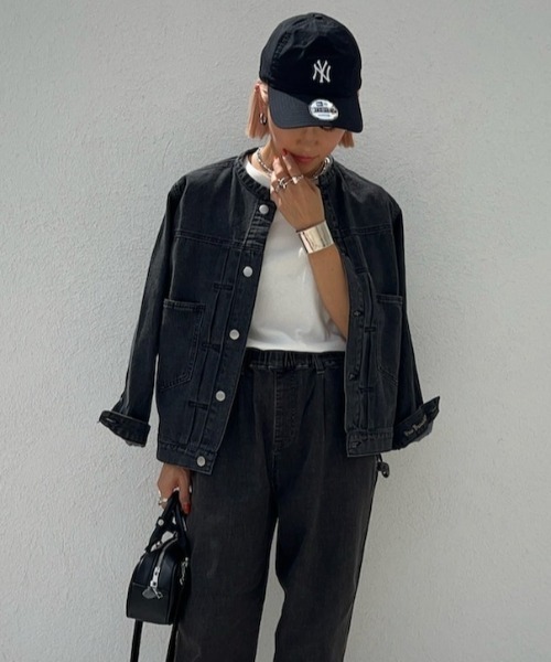 選べるセットアップ】LBCデニムノーカラージャケット（デニム