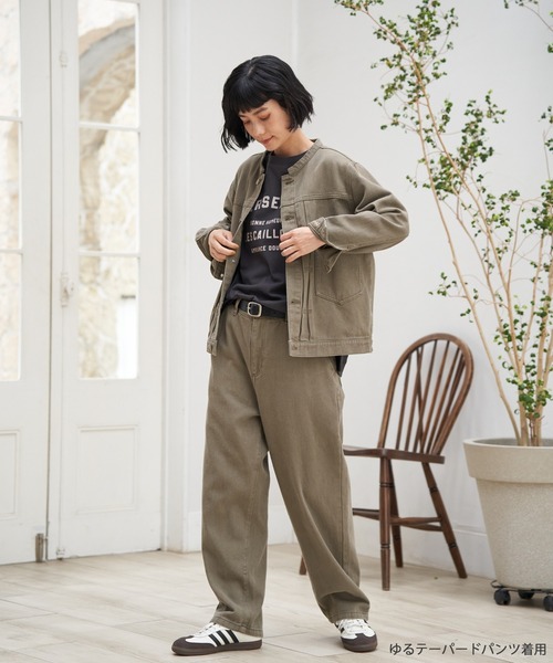 セットアップ LBC ノーカラーGジャン ゆるテーパードデニム M タグ付 セットアップ LBC ノーカラーGジャン ゆるテーパードデニム M