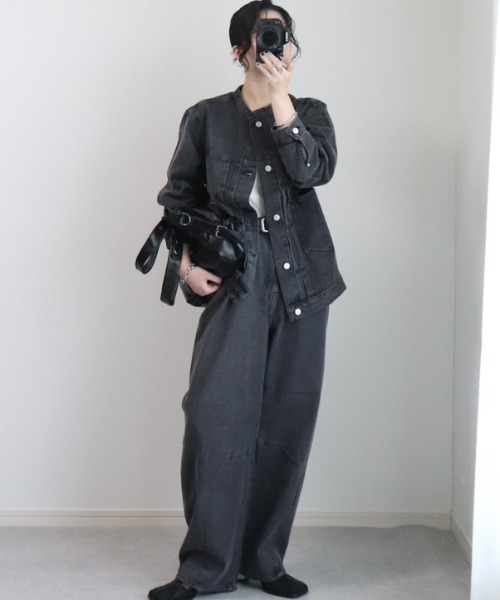 選べるセットアップ】LBCデニムノーカラージャケット（デニム