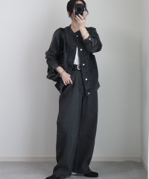 選べるセットアップ】LBCデニムノーカラージャケット（デニム