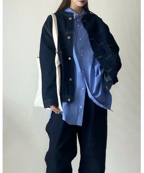選べるセットアップ】LBCデニムノーカラージャケット（デニム