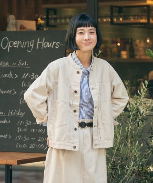 選べるセットアップ】LBCデニムノーカラージャケット（デニム