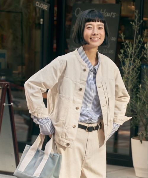 選べるセットアップ】LBCデニムノーカラージャケット（デニム