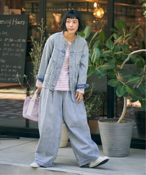 選べるセットアップ】LBCデニムノーカラージャケット（デニム