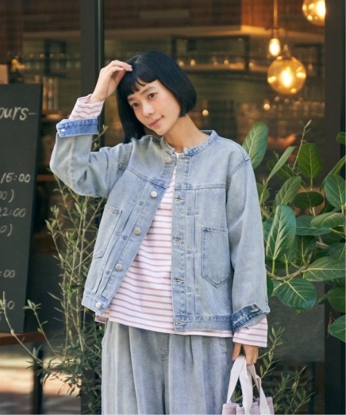 選べるセットアップ】LBCデニムノーカラージャケット（デニム