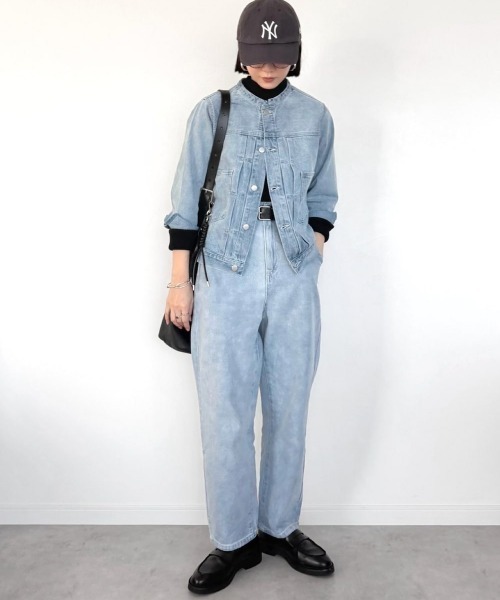 選べるセットアップ】LBCデニムノーカラージャケット（デニム